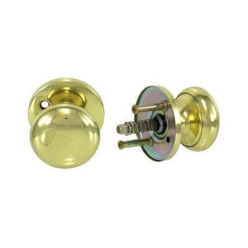 Em-D-Kay 3004 Polished Brass US3 Interior Exterior Knob Rose Kit For Thru Bolted Ornamental Iron Gate Door Mortise Lock Sets (Compatible With Marks 22AC)