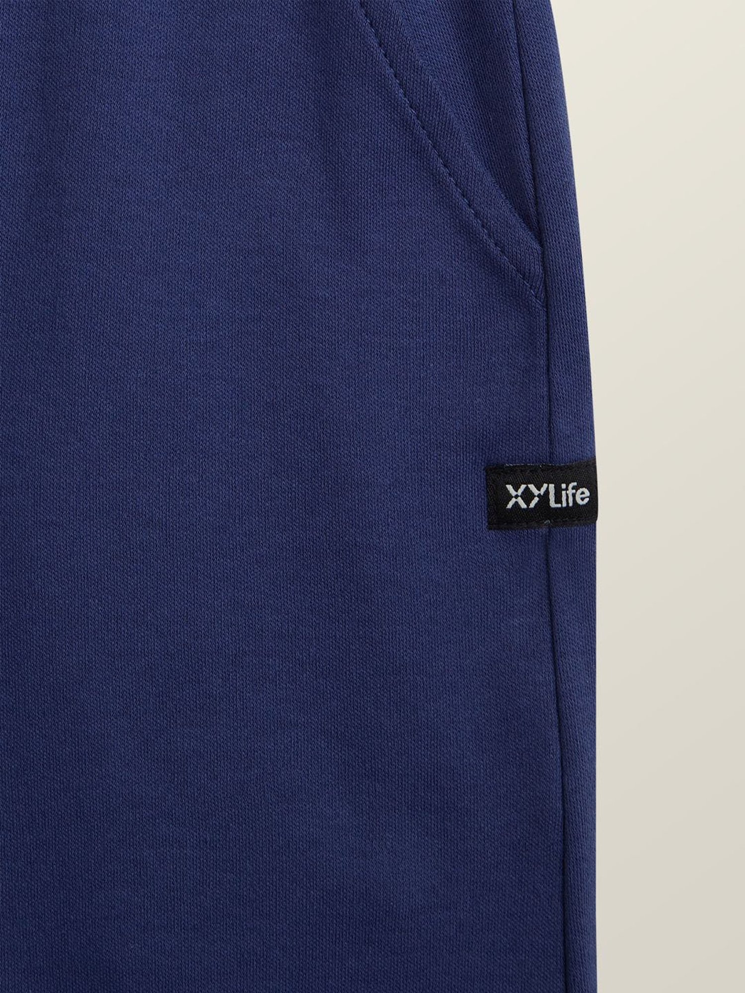 XY Life Kids Blue Cotton Relaxed Fit Joggers