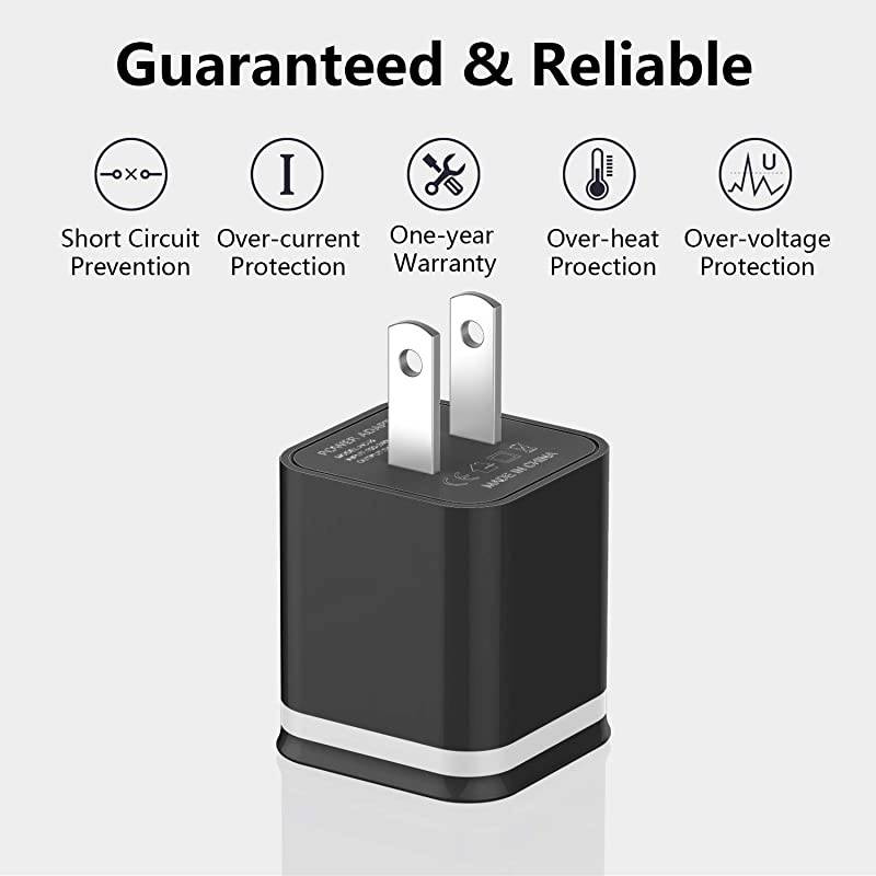 USB Wall Charger,  4-Pack 2.1A/5V Dual Port USB Power Adapter Charger Plug Charging Block Cube Replacement for iPhone Xs Max/Xs/XR/X, 8/7/6 Plus, Samsung, LG, HTC, Moto, Android Phones