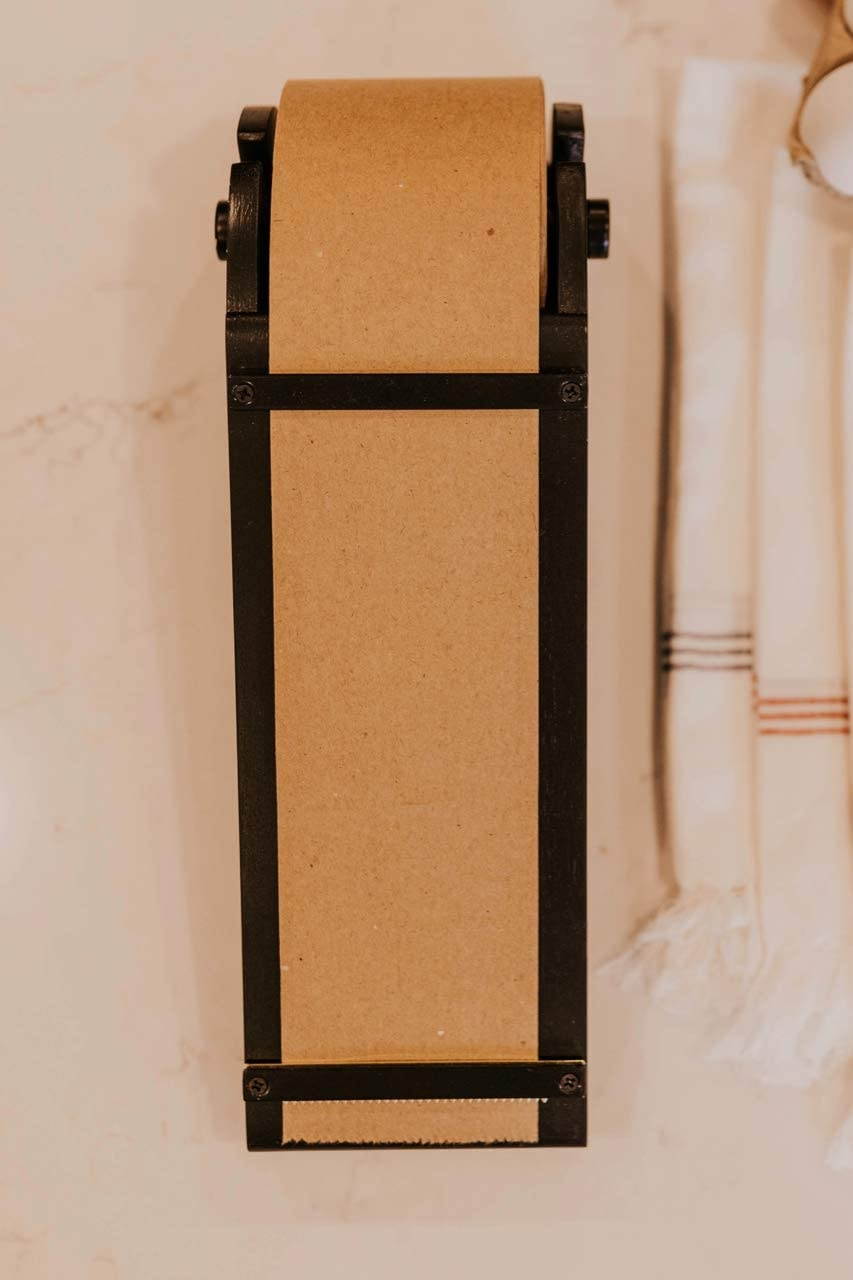 RETTEL - Rettel Desktop Roller - Kraft Paper Desktop Roller - 1 Kraft Paper Roll Included (Black)