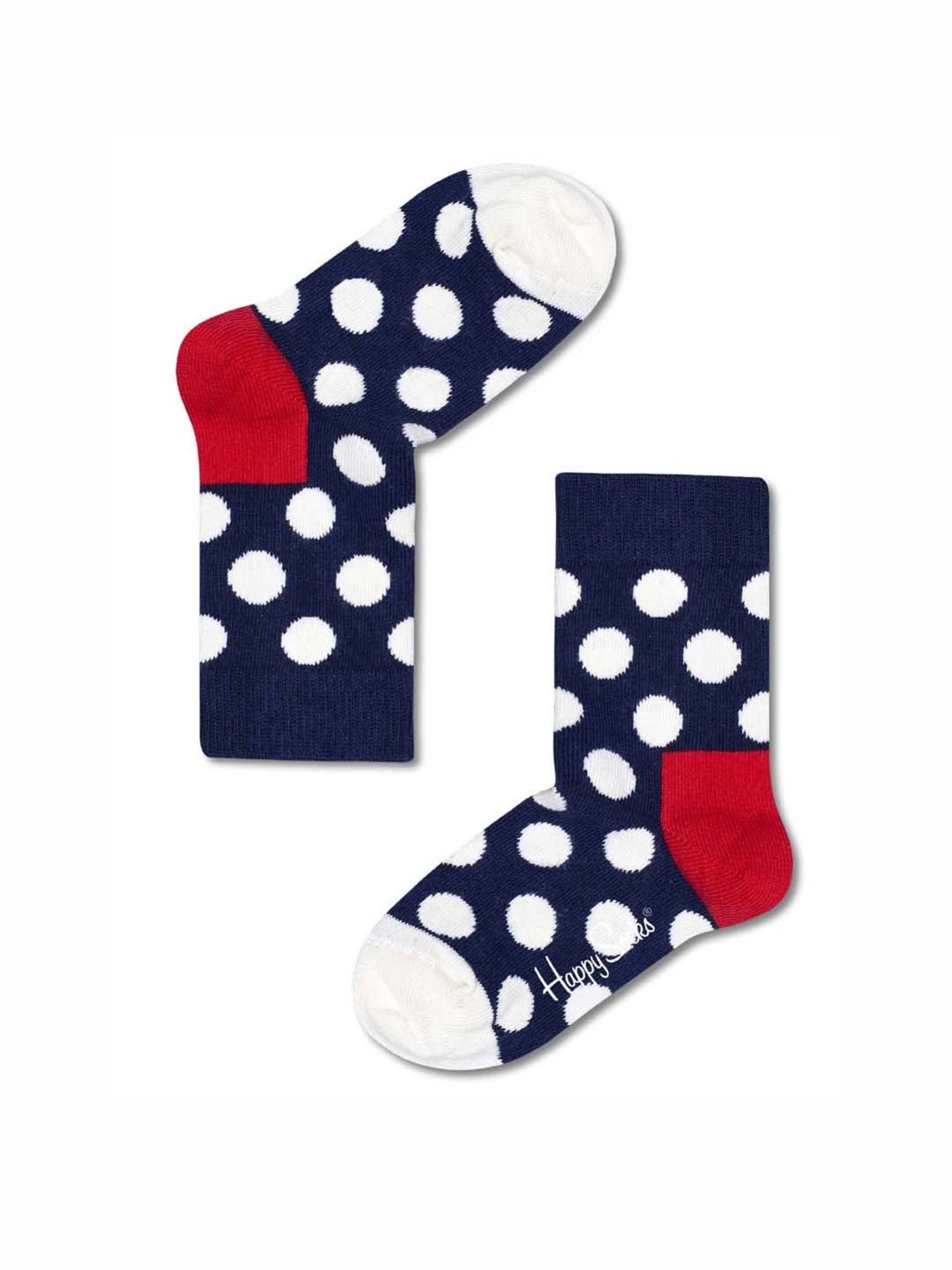 Happy Socks Kids Big Dot Navy & Red Cotton Printed Socks (12-24M)