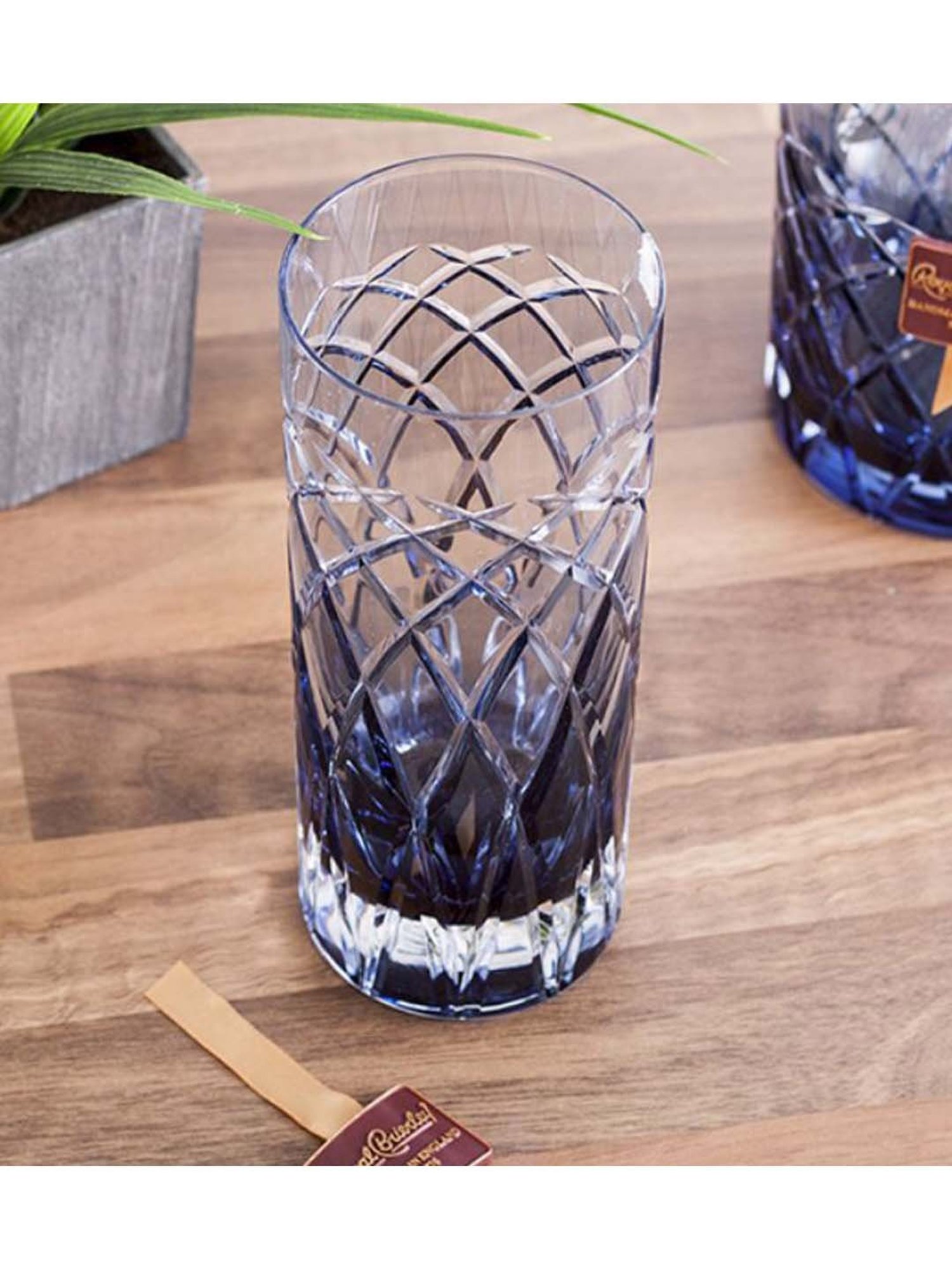 Royal Brierley Harris Collection Blue Crystal Drinking Glass