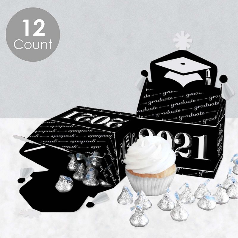 Big Dot of Happiness Graduation Cheers - Treat Box Party Favors - 2021 Graduation Party Goodie Gable Boxes - Set of 12