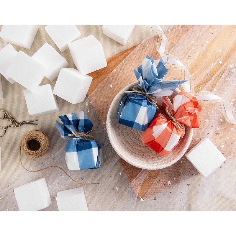 Genie Crafts 15-Pack White Foam Cubes, Square Blocks for Arts and Crafts Supplies (2 x 2 x 2 in)