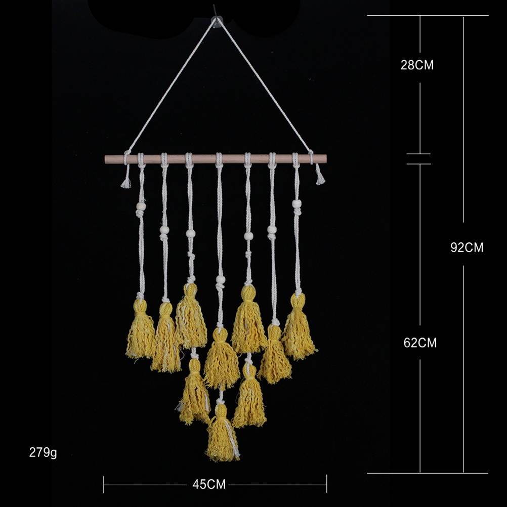 Handmade Tassel Dream Catcher Wall Hanging Catcher Ornament Craft Indoor Home Hanging Decor (Yellow 62 x 45cm)