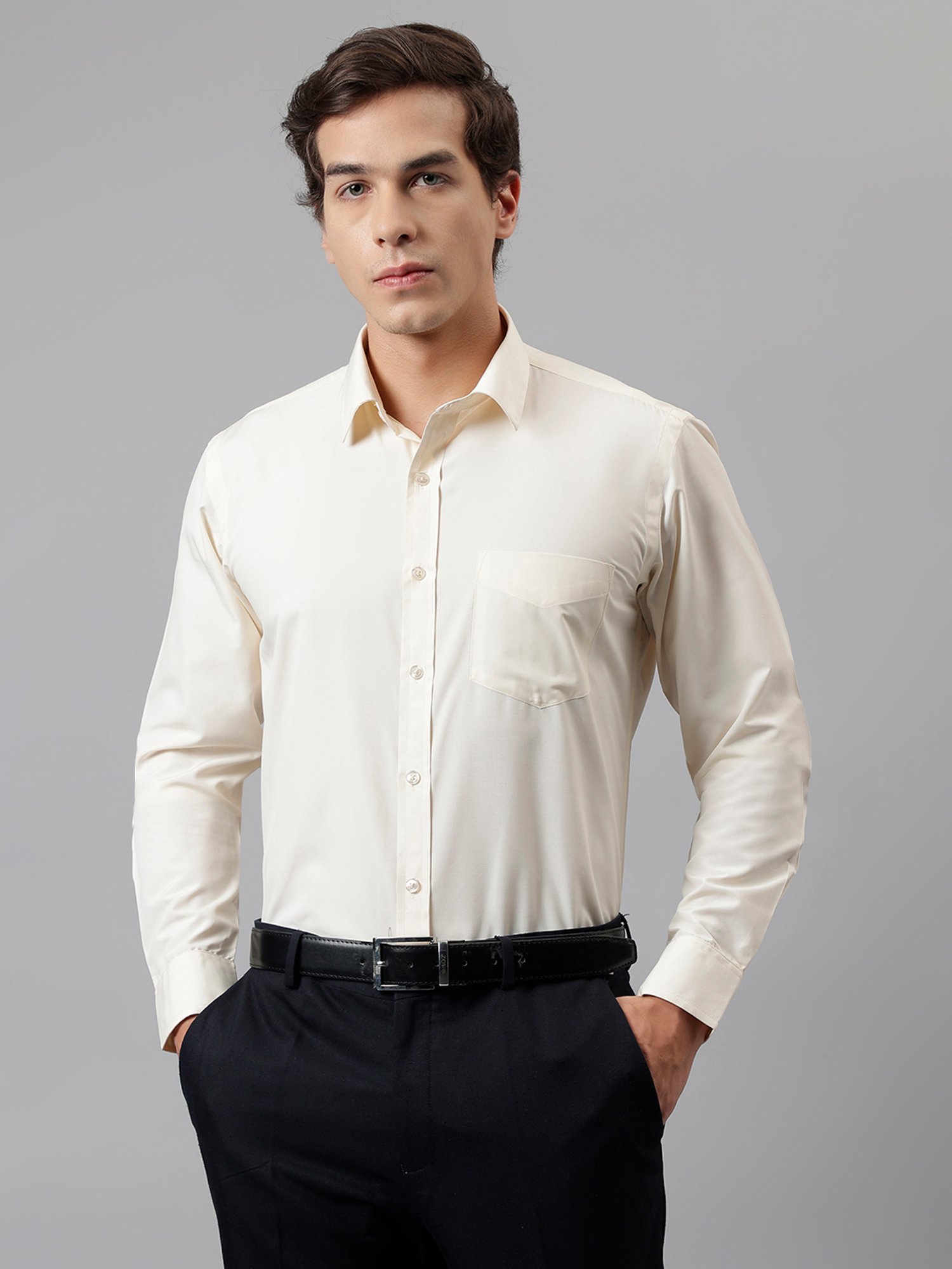 English Navy Off White Slim Fit Shirt