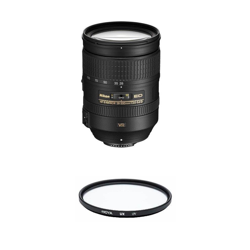 NIKON 2191 AF-S NIKKOR 28-300mm f/3.5-5.6G ED VR Lens (White box) + HOYA UX UV 77mm Filter