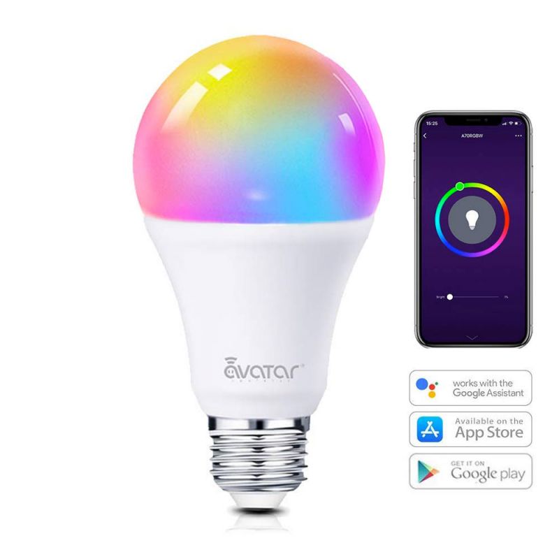 Avatar Controls Smart LED Light Bulb, Alexa Light Bulbs WiFi Dimmable Work with Google Home/Amazon Alexa RGBW Color Changing Lights, No Hub Required 9W E26 B22