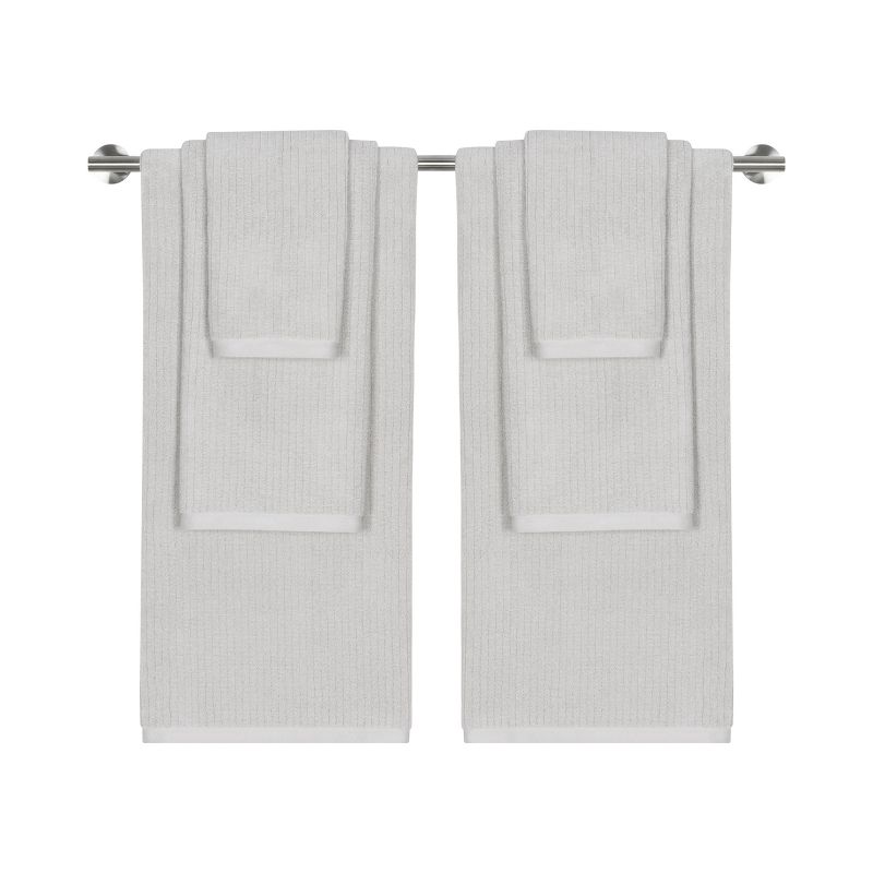 6pc Empire Bath Towel Set Silver - CARO HOME