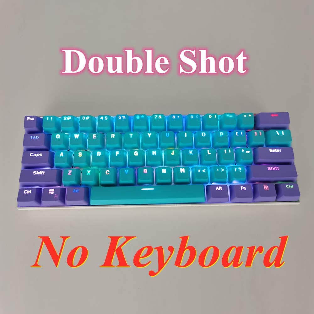 CUUWE 61 PBT Keycaps for 60 Percent Keyboard, Backlit Keycap Set for Mechanical Gaming Keyboard OEM Profile Keycaps with Key Puller for Cherry MX Switches GH60/RK61/GK61/Annie pro 2