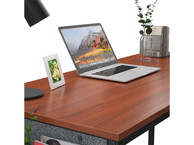 Computer Desk 47 inch Home Office Writing Study Desk, Modern Simple Style Laptop Table with Storage Bag,Rustic Black,GT104