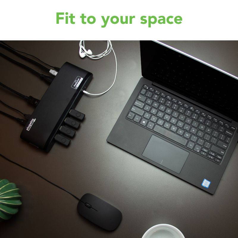 Plugable USB 3.0 Dual 4K Display Horizontal Docking Station with DisplayPort and HDMI for Windows and Mac (Dual 4K DisplayPort & HDMI, Gigabit Ethernet, Audio, 6 USB Ports)