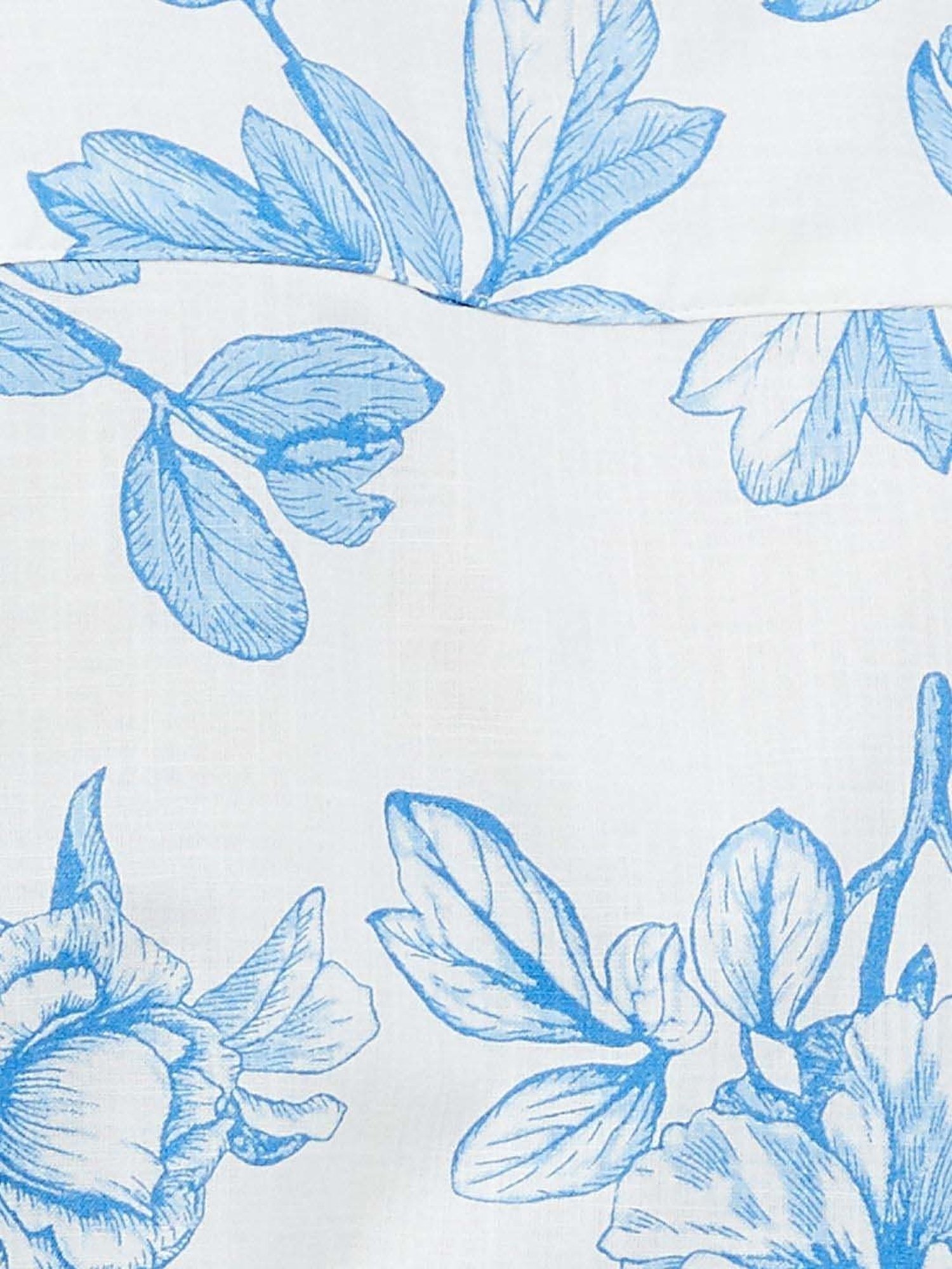 Colour Me by Melange Blue Cotton Printed A-Line Dress With Belt