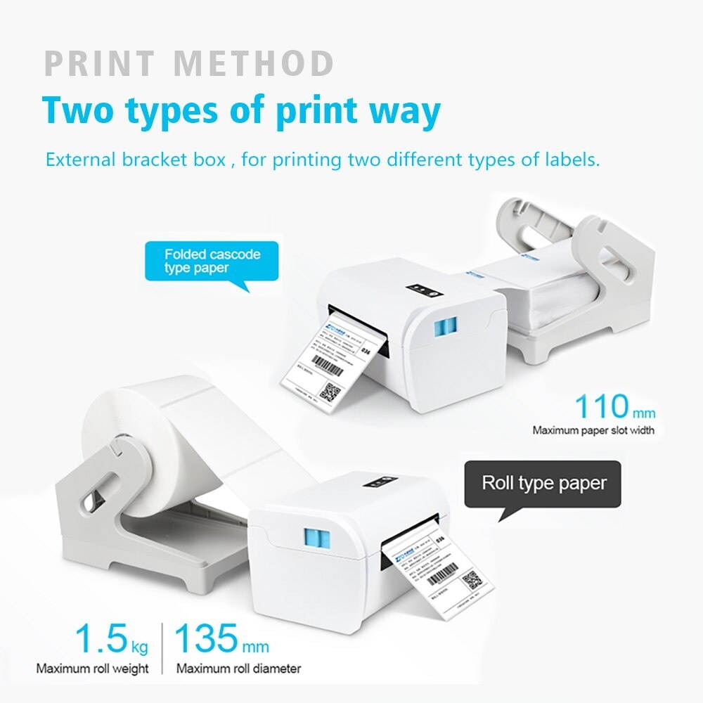 Mini Desktop A6 Waybill Printer Bluetooth Connection for Android IOS Phone and Window Mac PC with Free APP and Driver