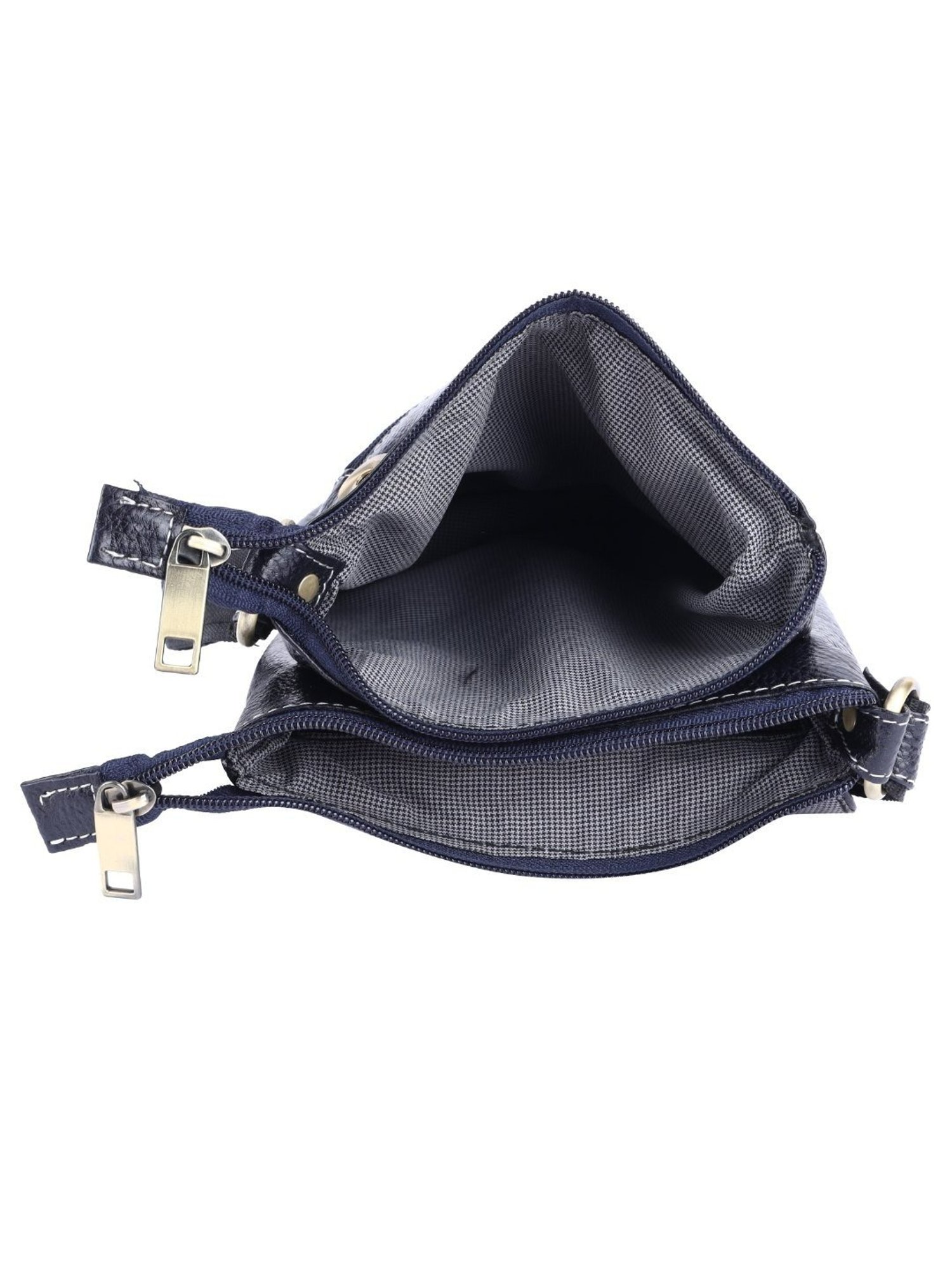 HiLEDER Blue Textured Small Leather 8 inch Cross Body Bag