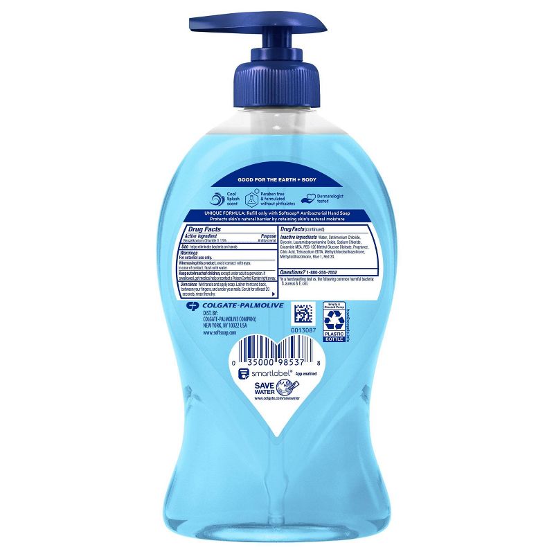 Softsoap Antibacterial Liquid Hand Soap Pump - Clean & Protect - Cool Splash - 11.25 fl oz