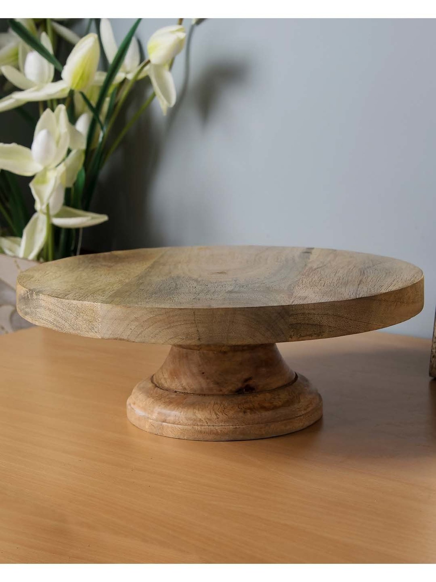 Homesake Brown Wooden 30 cm Cake Stand - Set of 1