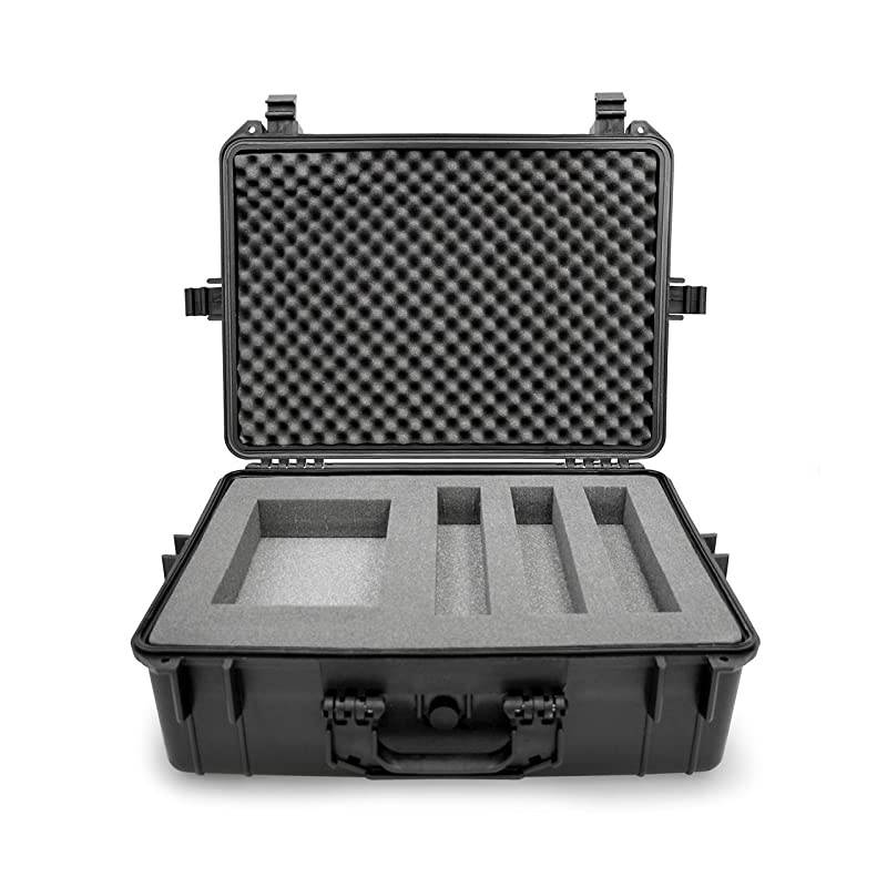 23 inch Customizable Wireless Microphone System Hard Case fits Sennheiser Shure AudioTechnica Nady VocoPro AKG Receiver Body Transmitter UHF Headset Lavalier and Handheld Mics