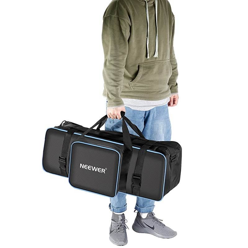 Photo Studio Equipment 30quotx10quotx10quot77x25x25cm Centimeters Large Carrying Case with Strap for Tripod Light Stand Photo Lighting Bundle Kit Padded Compartments Big Cushion StorageBlackBlue