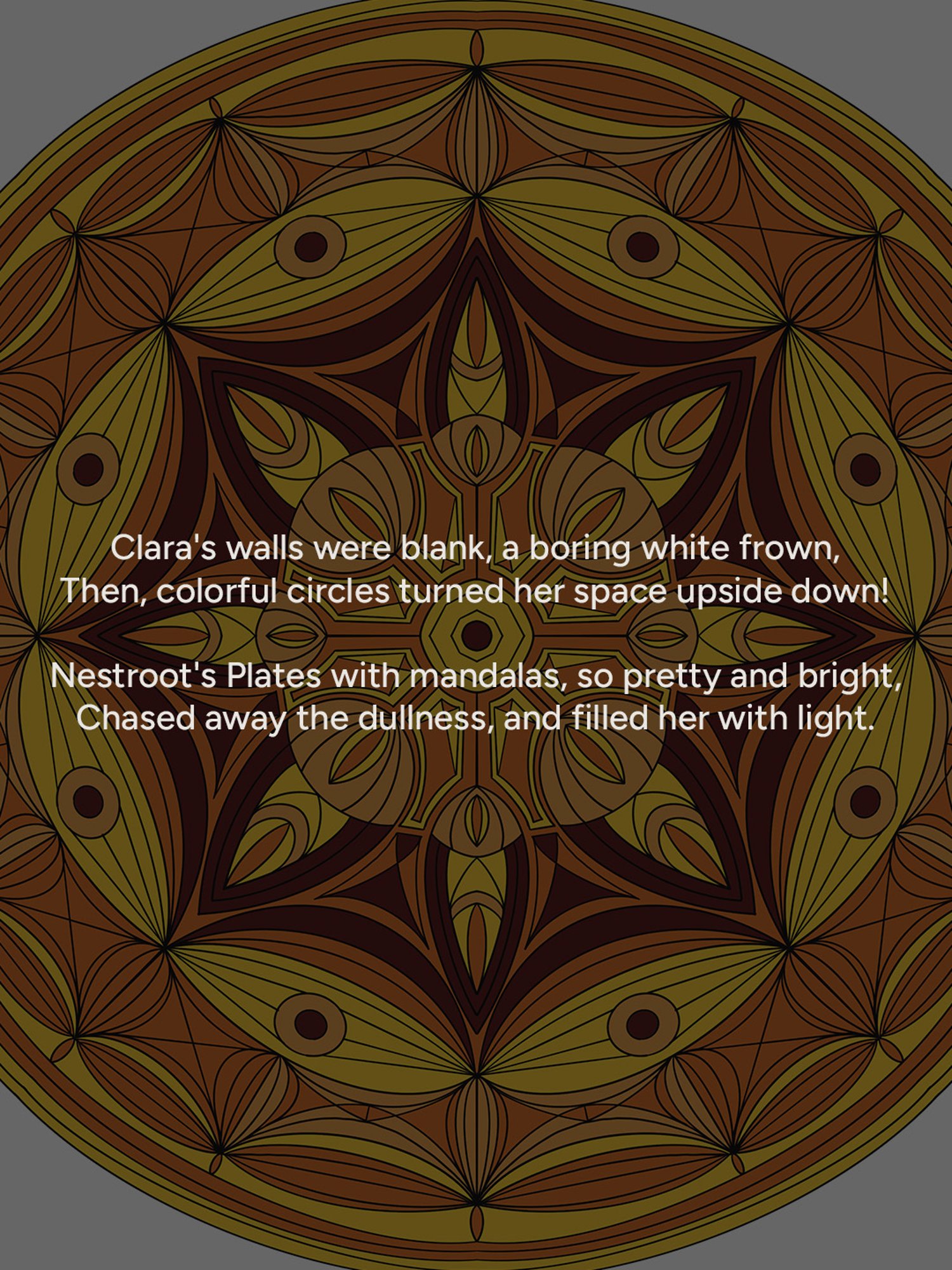 Nestroots Brown Sugar Serenity Artistry Mustard & Maroon Porcelain&iquest;Decorative Wall Plate