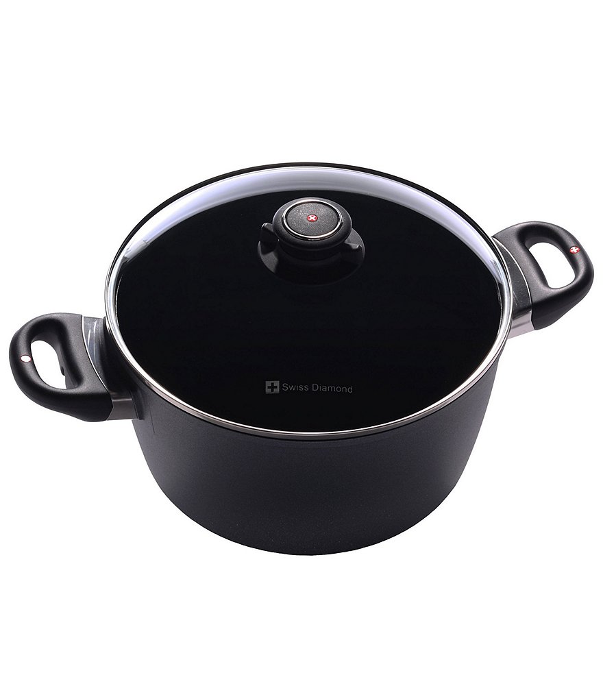 Swiss Diamond HD Classic Nonstick Induction Soup Pot with Lid, 5.5-quart