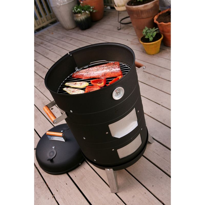 Americana 2-in-1 Charcoal Combo Water Smoker - Converts into Lock 'N Go Grill Model 5031U4.181 - Meco