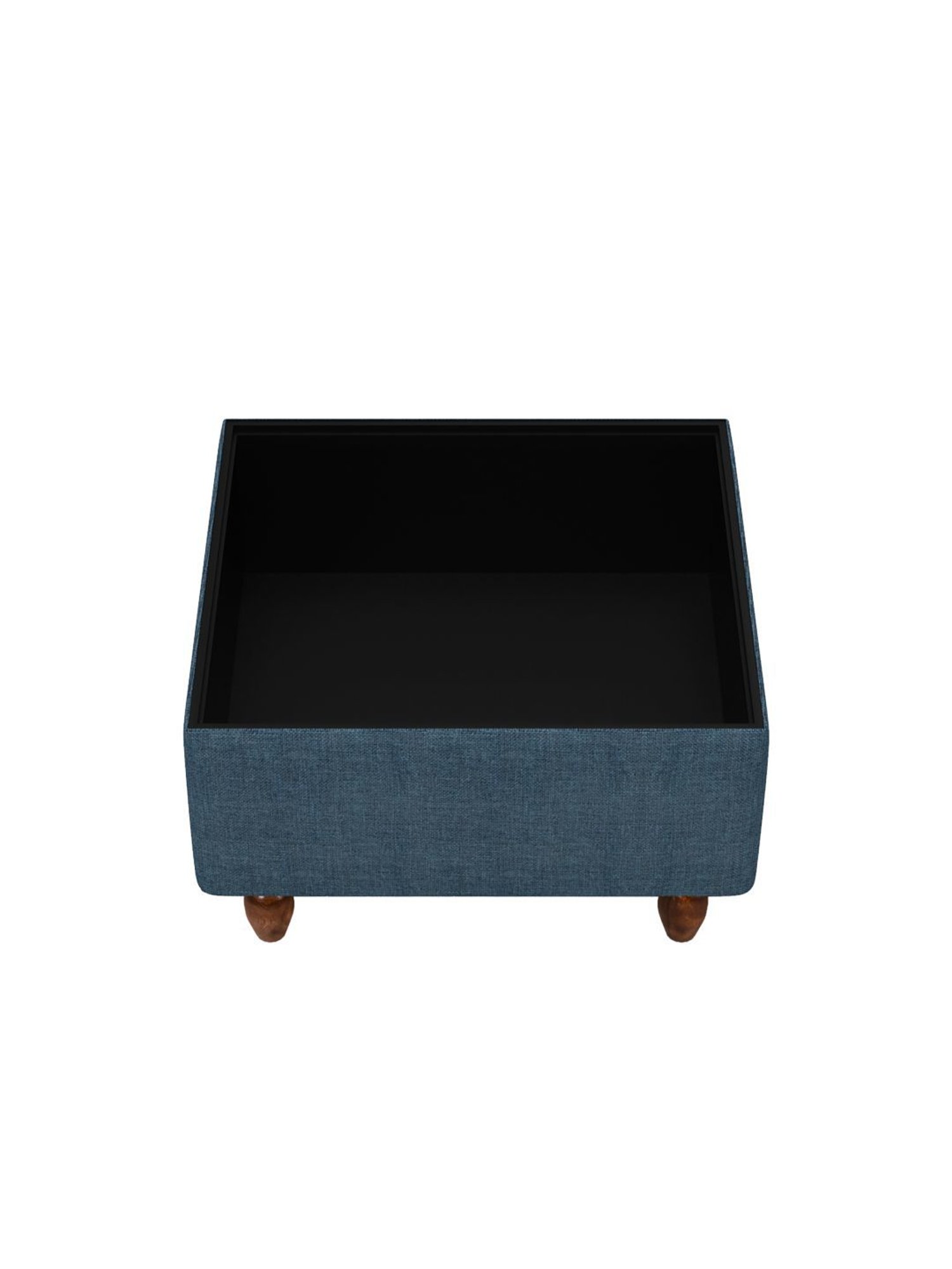 Chumbak Sailor Blue Mango Wood Modern Trunk Storage Ottoman