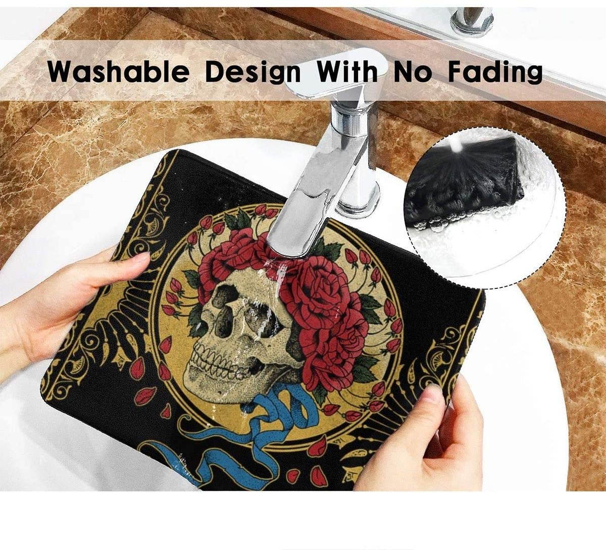 Grate Ful Skull Gaming Mouse Pad, Anti Slip Natural Rubber Mouse Mat for Desktops, Computer, Pc and Laptops Cool Mousepad for Working or Game - Grate-ful Dead 7.1x8.7 inches/11.8x9.85 inches