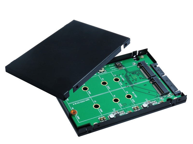 Innocard SATA III to M.2 SSD x2 RAID Card with 2.5" Aluminum Housing