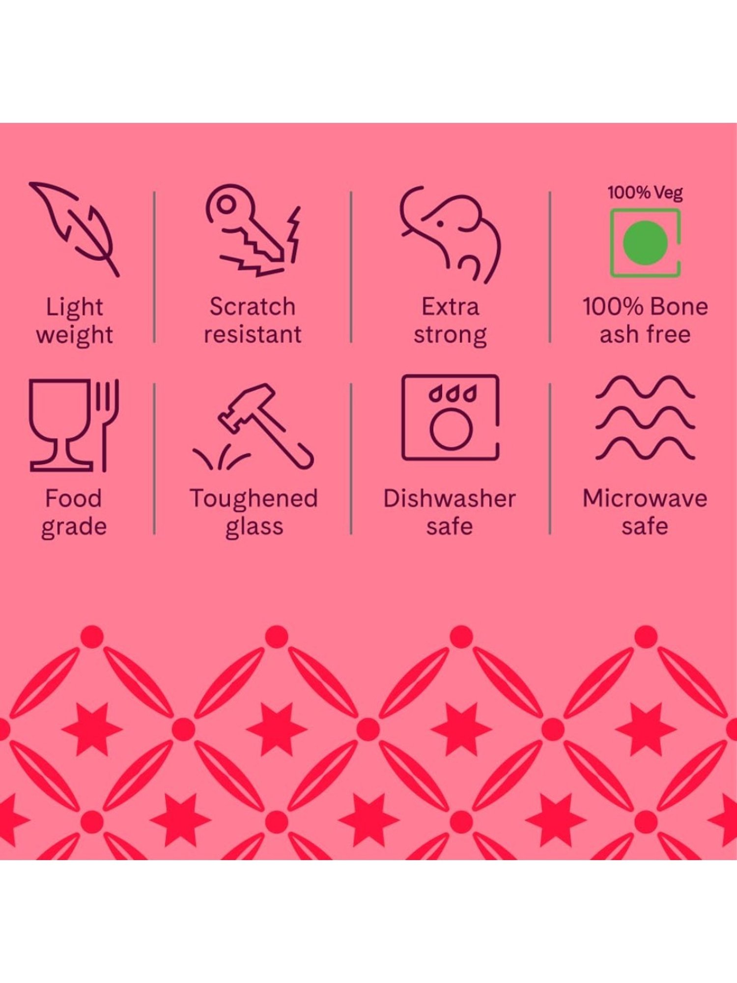 Larah by Borosil White Ceramic Opalware Cup and Saucer Set of 12 140ml