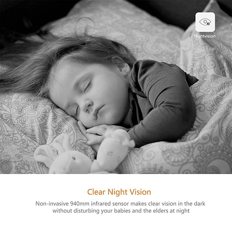 2pcs Home Camera 720p Wireless IP Security Surveillance System with Free Motion Alerts Cloud 6Seconds Clips Night Vision Baby Monitor on iOS Android App Cloud Service Available