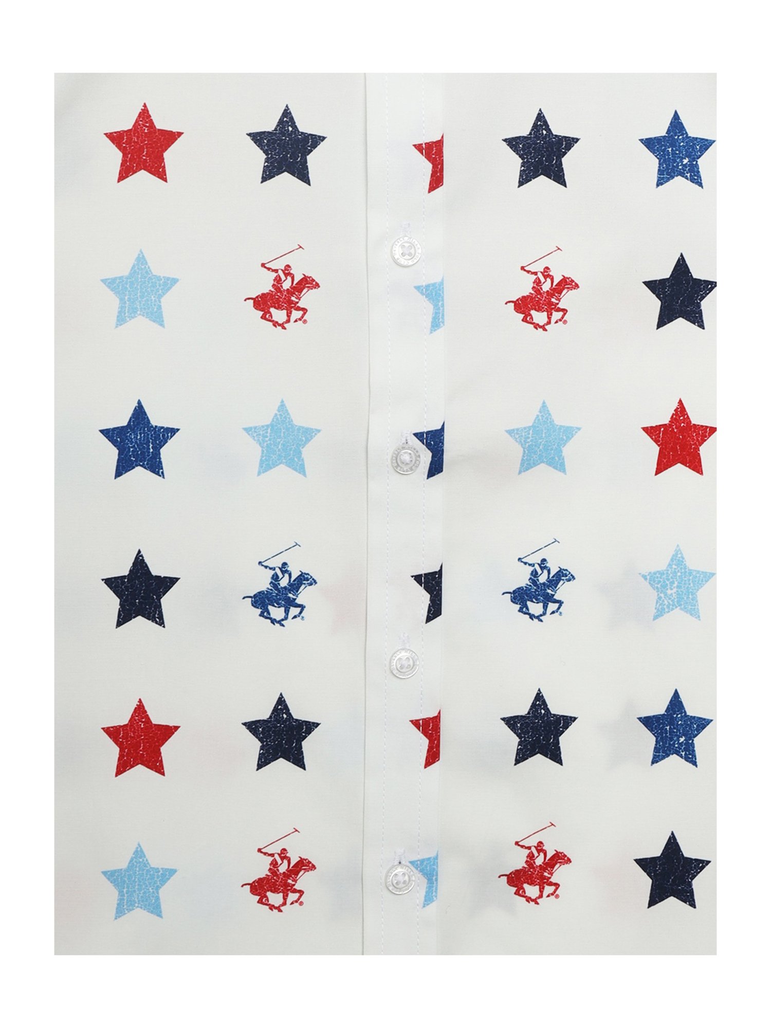 Beverly Hills Polo Club Kids White Printed Full Sleeves Shirt