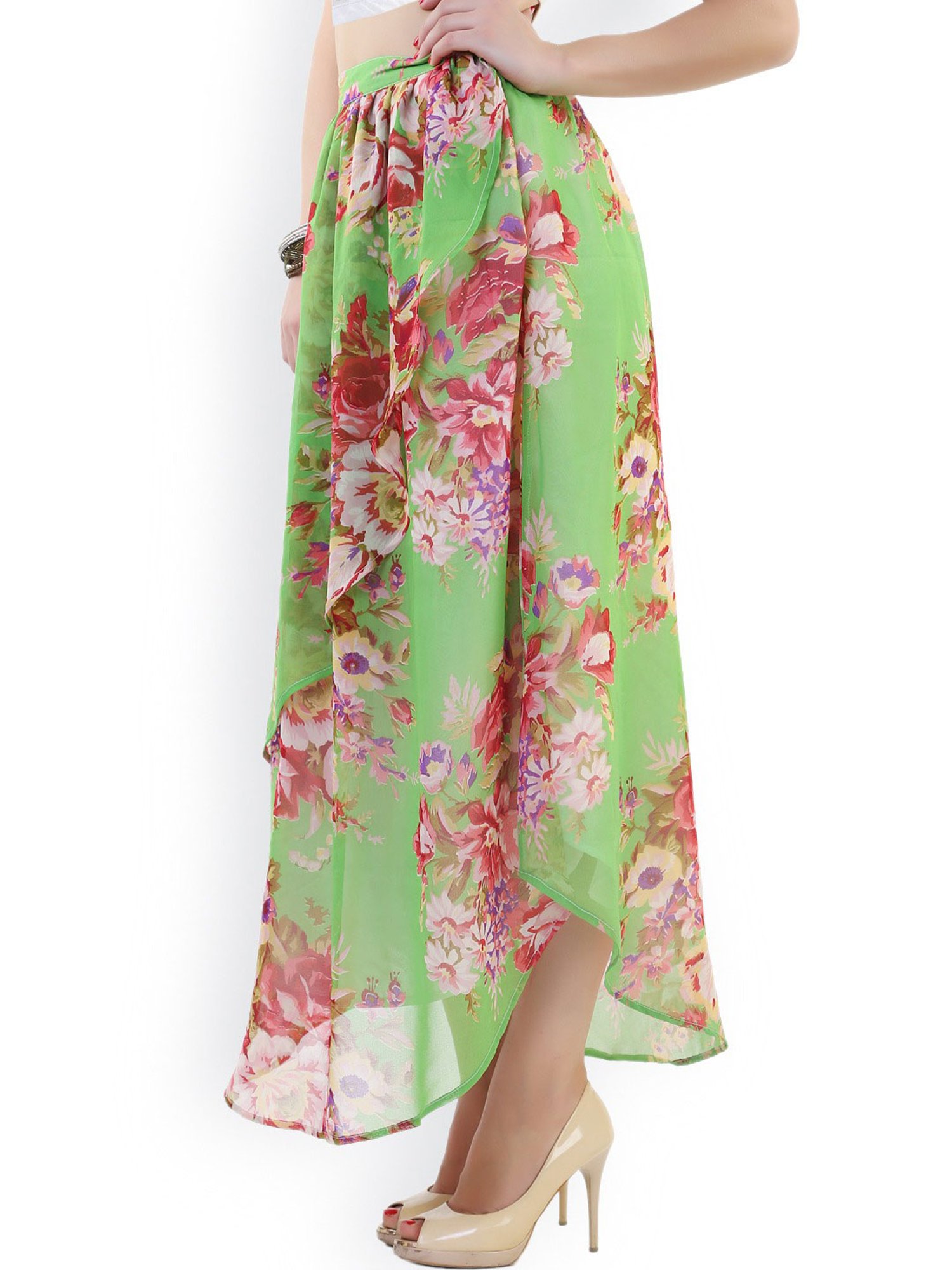 Belle Fille Multicolor Floral Print Skirt