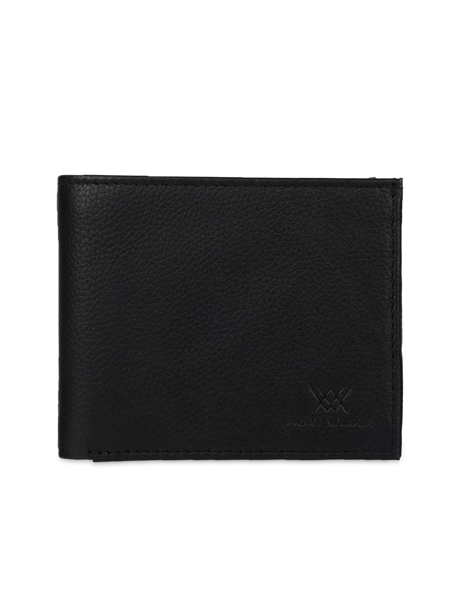 Aditi Wasan Black Leather Bi-Fold Wallet for Men