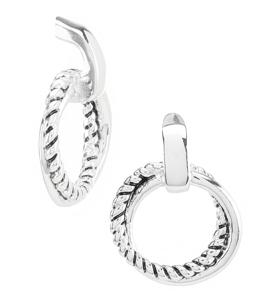 Sanctuary Project Semi Precious Turquoise and White Howlite Three Stone Stud Earrings Gold