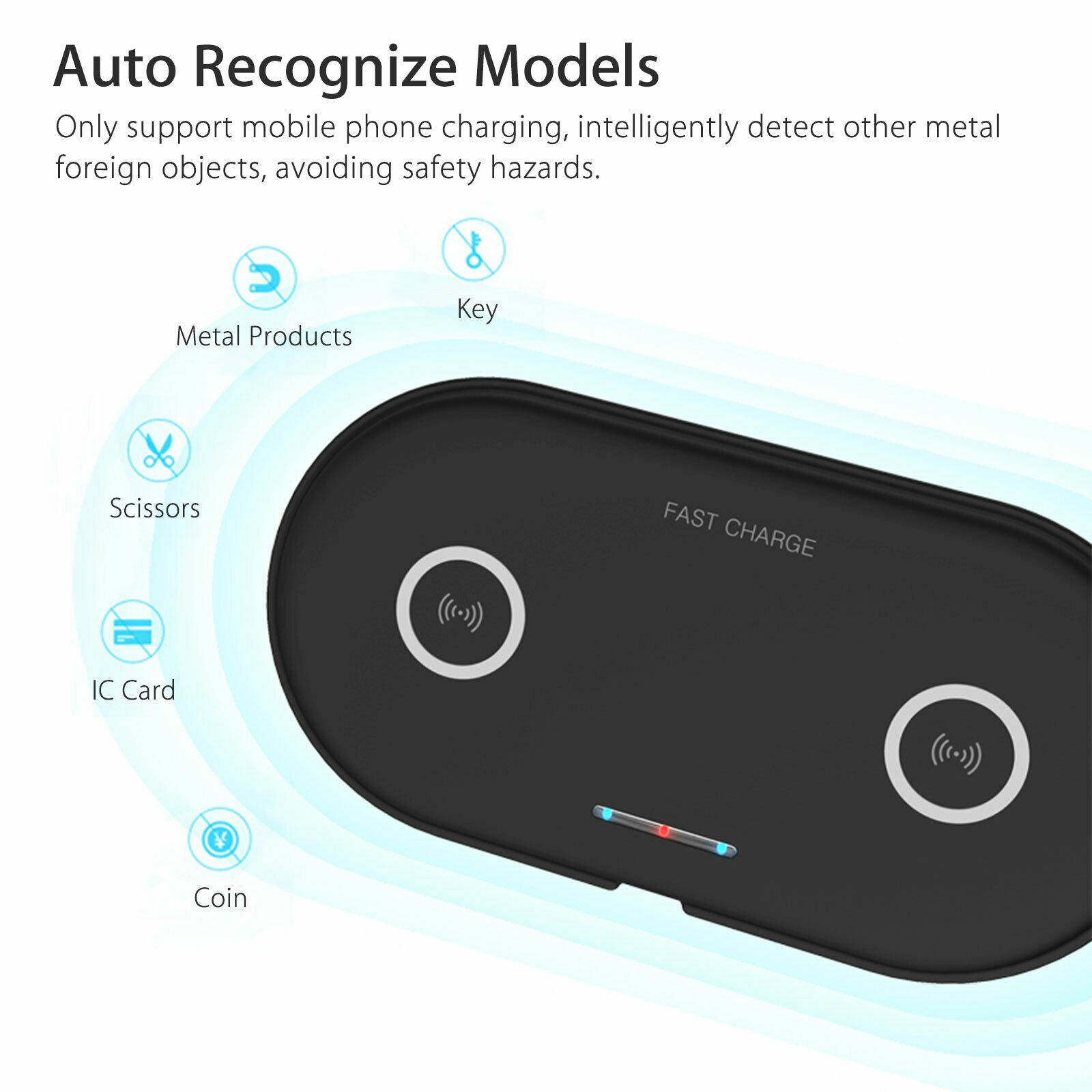 Dual Positions Fast Wireless Charger Charging Pad Mat for iPhone X 8  S9