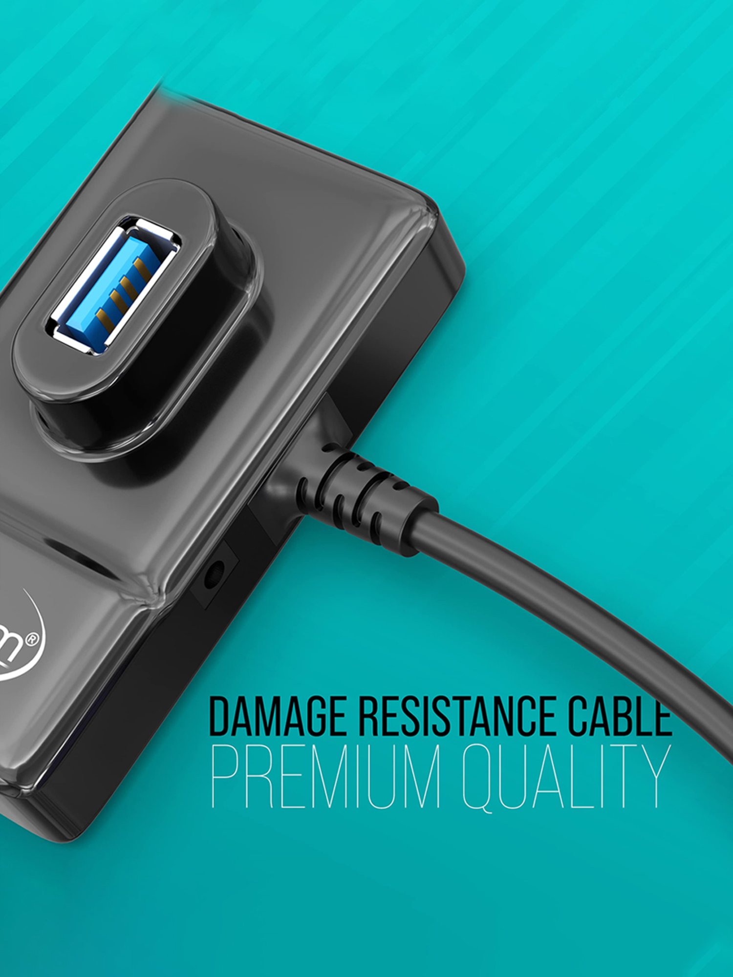 Quantum QHM7532 4 Port USB Hub, 1 Port 3.0 & 3 Port 2.0 with High Speed Data Transfer (Black)