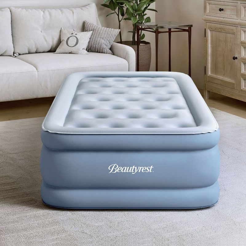 Simmons Beautyrest MM09517TW 15 Inch Posture Lux Portable Inflatable Bed Air Mattress with Adjustable Firmness, Express Pump, and Adapter, Twin