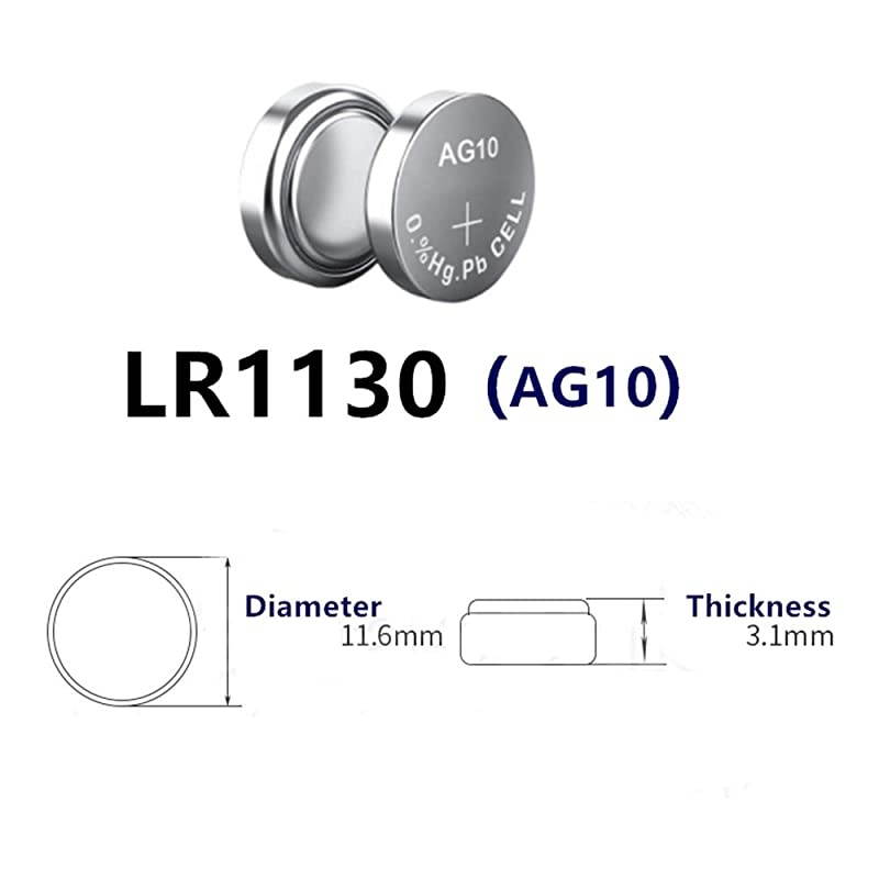 40 pcs Pack AG10 389 189 LR1130 Battery 15V Button Cell Batteries