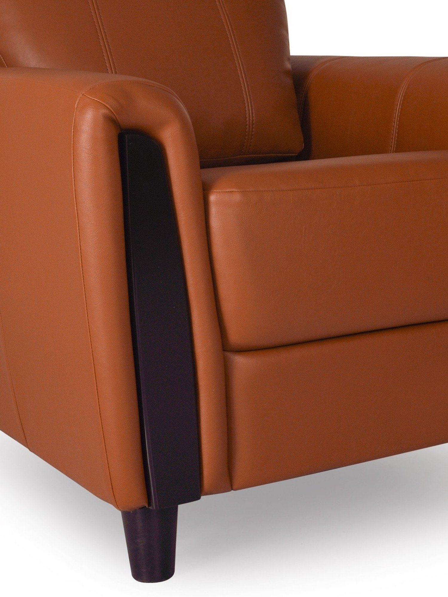 Durian Nadia Modern Cinnamon Brown Premium Leatherette 1 Seater Sofa