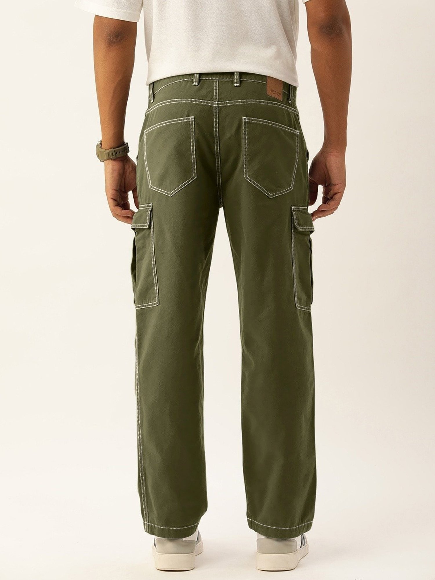 Bene Kleed Olive Cotton Relaxed Fit Cargos
