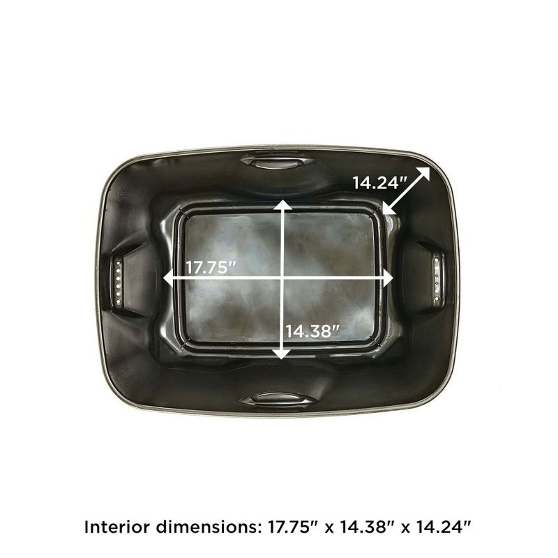 Homz 6618BKTS.08 18 Gallon Durable Molded Plastic Garage Garden Kitchen Bedroom Storage Bin with Lid, Black/Gray