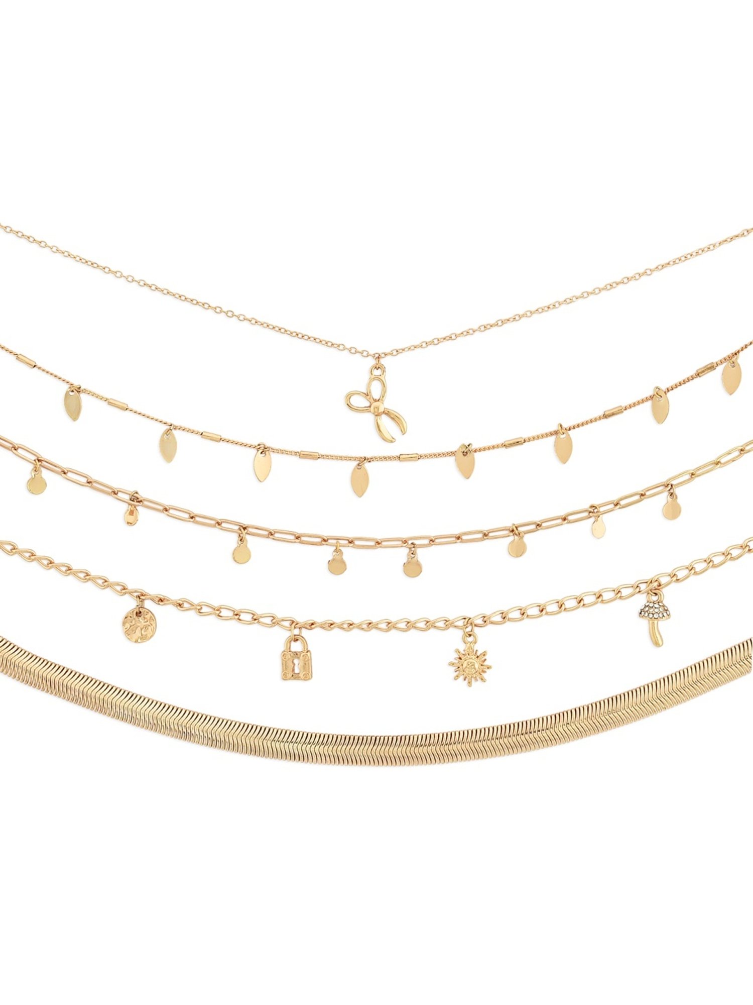 Zaveri Pearls Gold Tone Set of 5 Contemporary Stackable Bracelets-ZPFK11517