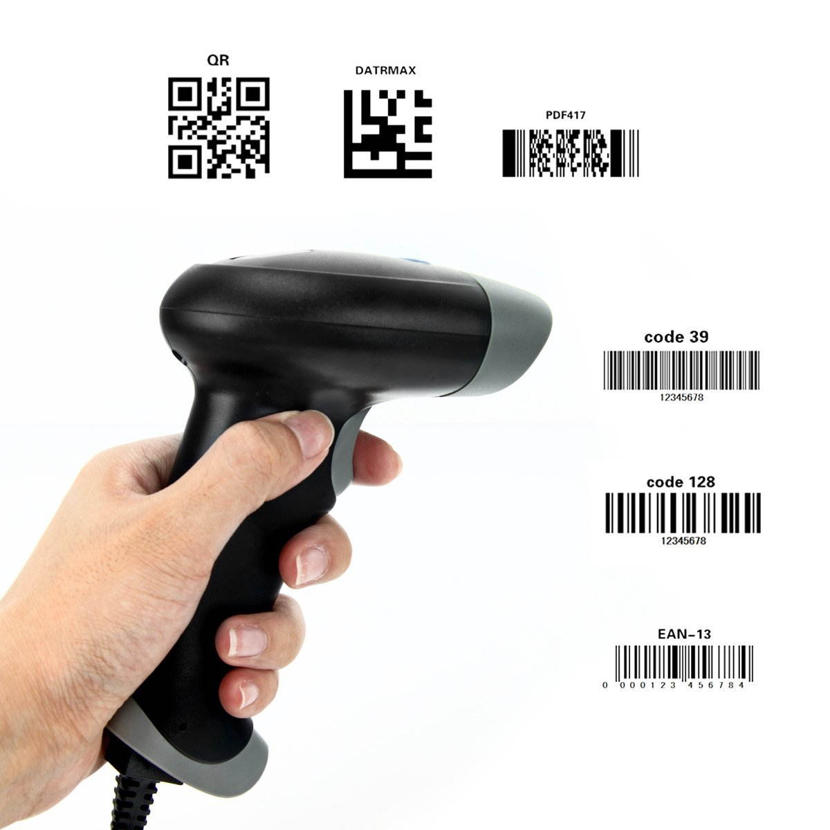 Yoko USB Handheld 1D 2D Barcode Scanner QR Bar Code Reader for iOS Android Windows