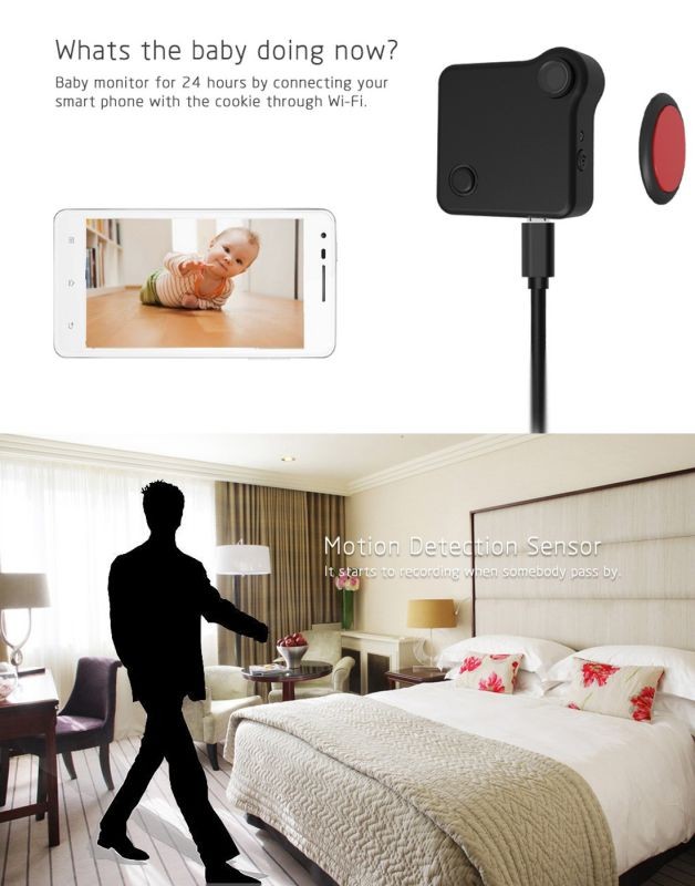 C1 P2P HD 720P Wearable WiFi IP Camera with Magnetic Clip, Support Voice Recorder / Motion Detection / WiFi Remote Control