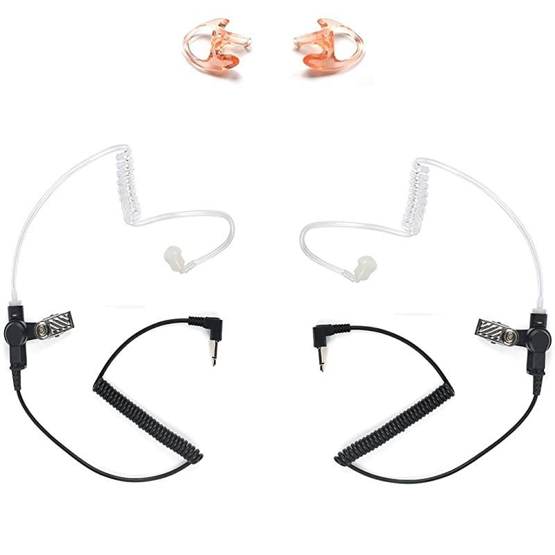 35mm Police Listen Only Acoustic Tube Earpiece with One Pair Medium Earmolds for Speaker Mics