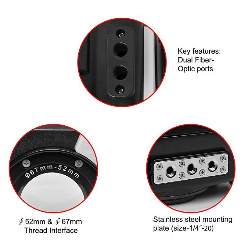 WPCTG6 Waterproof housing case Underwater Diving 195FT60M Works for Olympus TG6 Cameras Black