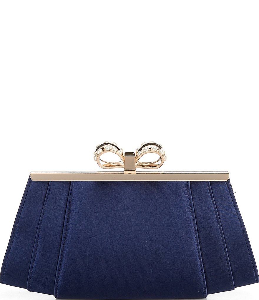 Kate Landry Pearl Top Bow Frame Clutch Bag