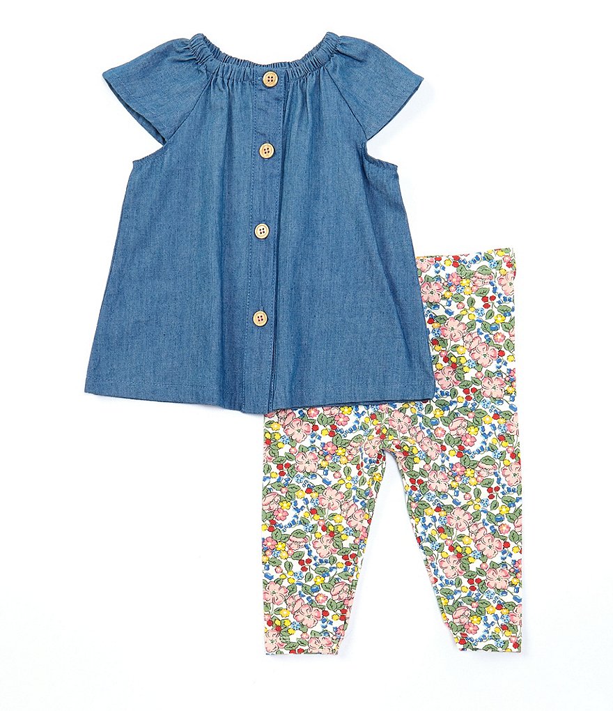 Starting Out Baby Girls 3-24 Months Chambray Top & Floral Legging Set