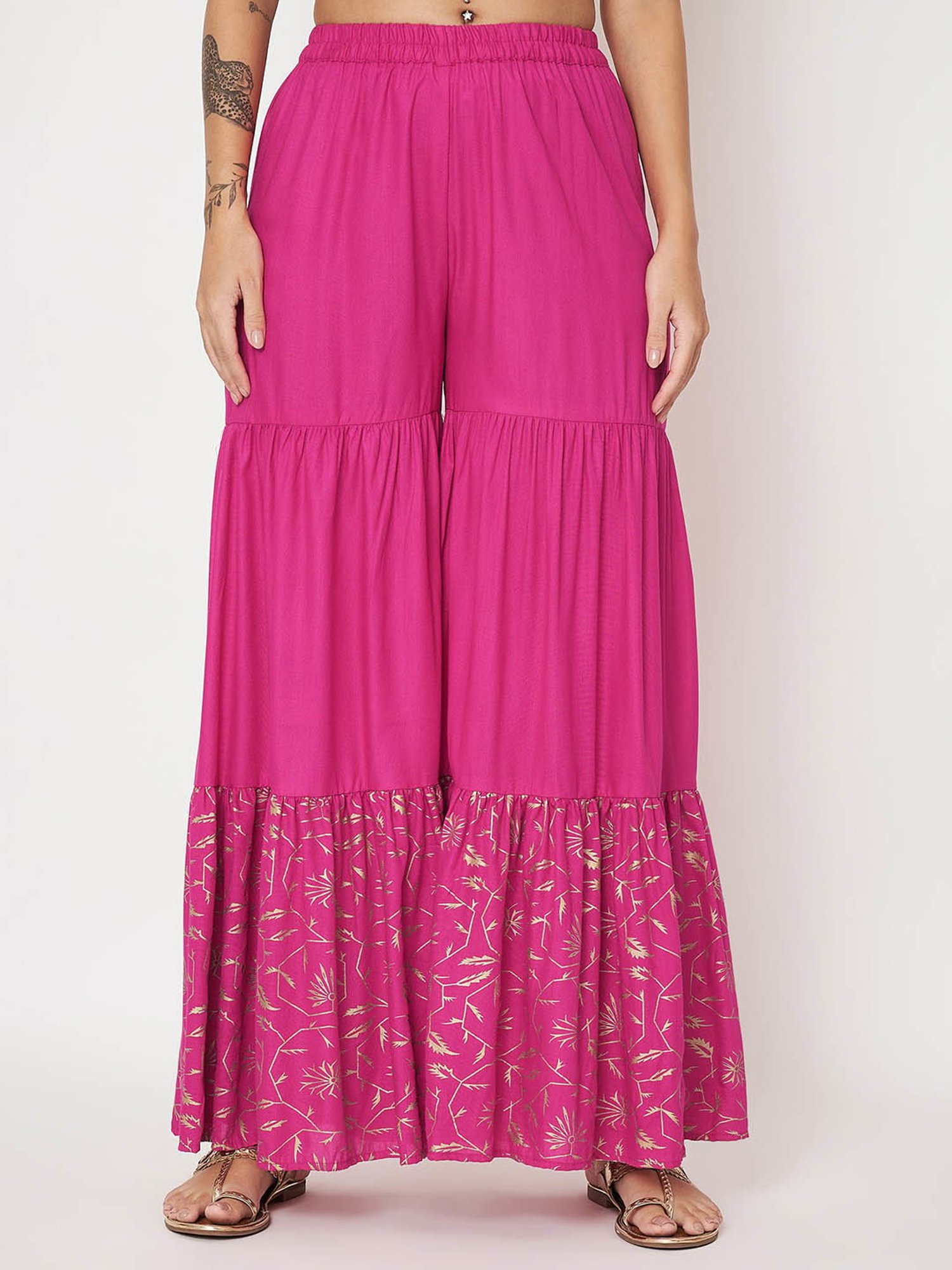 studiorasa Pink Block Print Sharara
